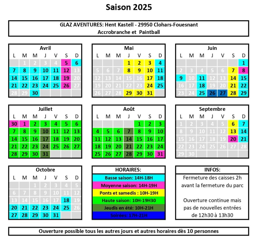 calendrier 2025 GLAZ AVENTURES calendrier 2025 GLAZ AVENTURES